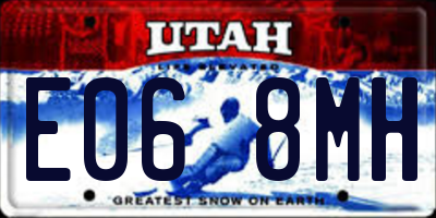 UT license plate E068MH