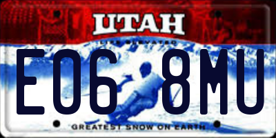 UT license plate E068MU