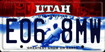 UT license plate E068MW