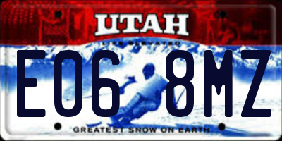 UT license plate E068MZ