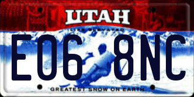 UT license plate E068NC
