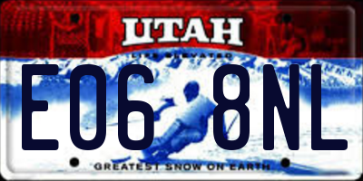 UT license plate E068NL