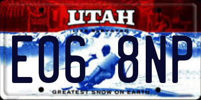 UT license plate E068NP