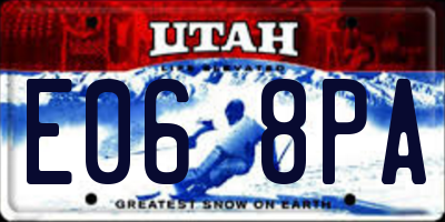 UT license plate E068PA