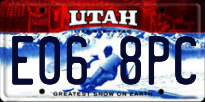 UT license plate E068PC
