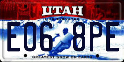 UT license plate E068PE