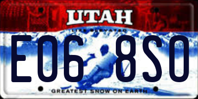 UT license plate E068SO
