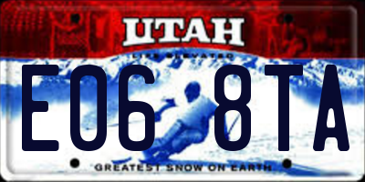UT license plate E068TA