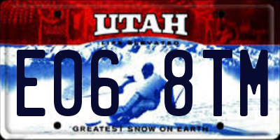 UT license plate E068TM