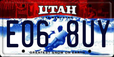 UT license plate E068UY