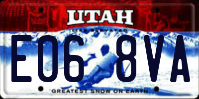 UT license plate E068VA