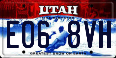 UT license plate E068VH