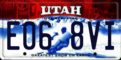 UT license plate E068VI
