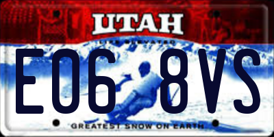 UT license plate E068VS