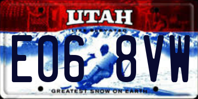 UT license plate E068VW