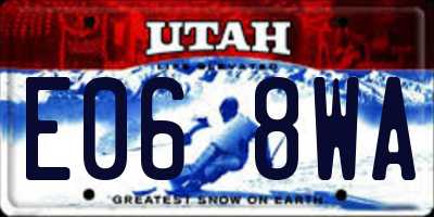UT license plate E068WA
