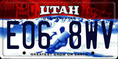 UT license plate E068WV
