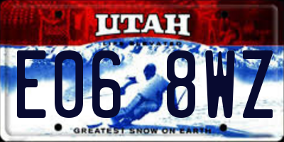 UT license plate E068WZ
