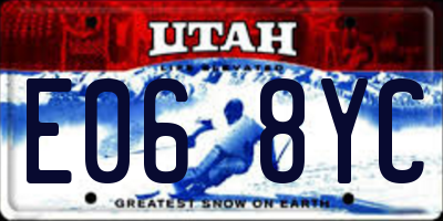 UT license plate E068YC