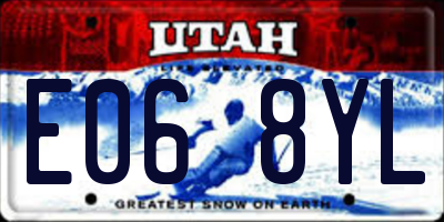 UT license plate E068YL
