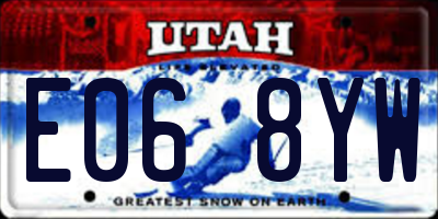 UT license plate E068YW