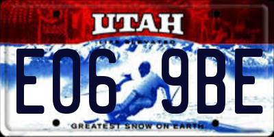 UT license plate E069BE
