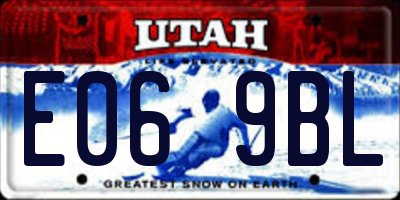 UT license plate E069BL
