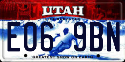 UT license plate E069BN