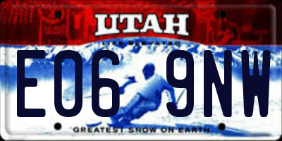 UT license plate E069NW
