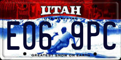 UT license plate E069PC