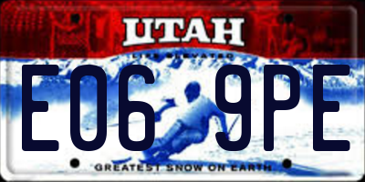 UT license plate E069PE