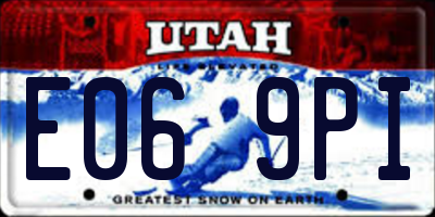 UT license plate E069PI