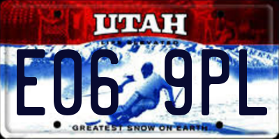 UT license plate E069PL