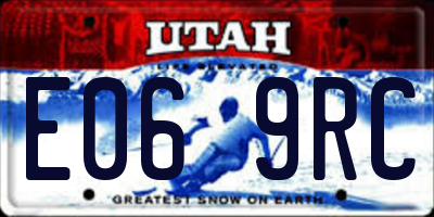 UT license plate E069RC