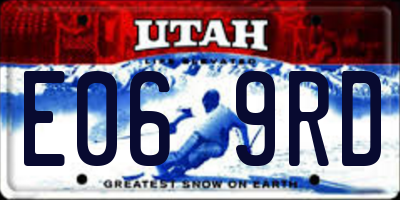 UT license plate E069RD