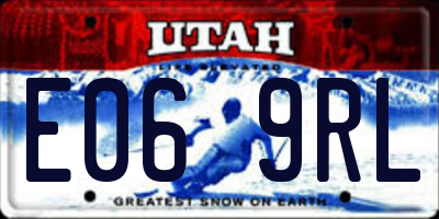 UT license plate E069RL