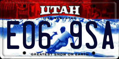 UT license plate E069SA