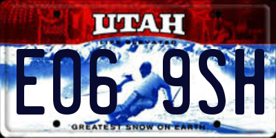 UT license plate E069SH
