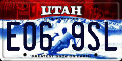 UT license plate E069SL