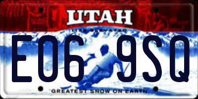 UT license plate E069SQ