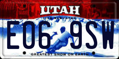 UT license plate E069SW