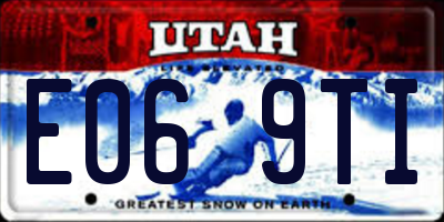 UT license plate E069TI