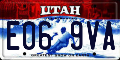 UT license plate E069VA