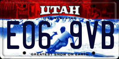 UT license plate E069VB