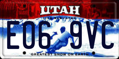 UT license plate E069VC