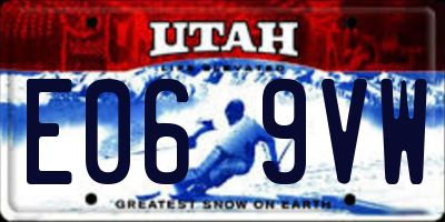 UT license plate E069VW