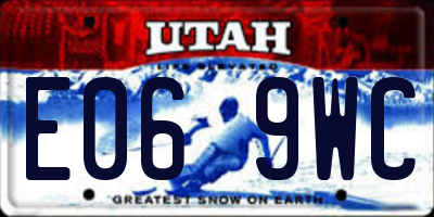 UT license plate E069WC