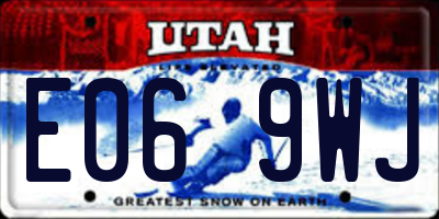 UT license plate E069WJ