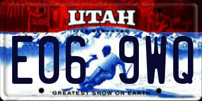 UT license plate E069WQ
