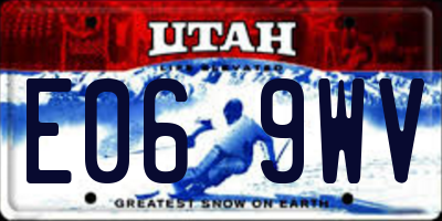 UT license plate E069WV